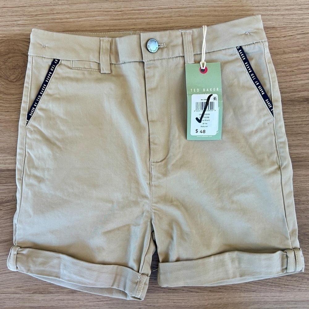 Baker By Ted Baker Khaki Dress Shorts With Adjustable Waist Boys Size 9 Years